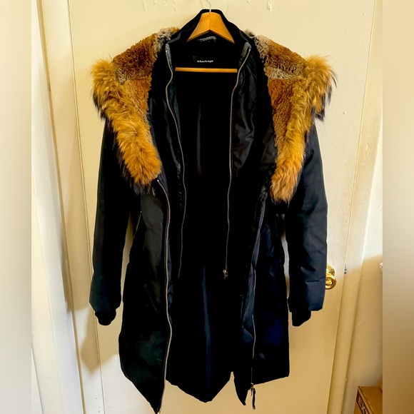 TRISH Powder Touch down coat with natural fur signature Mackage Collar - Picture 10 of 16